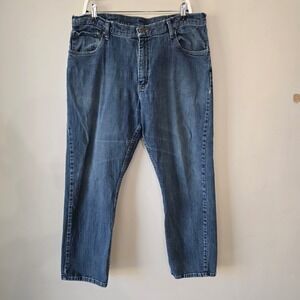 Wrangler 38x29 Relaxed‎ Fit Jeans Mens Blue Denim Casual Everyday Pants